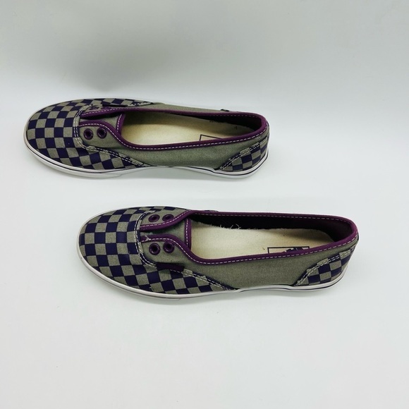 VANS ATHLETIC UNISE SHOES PURPLE AND GRAY CHECKERED WOMENS SIZE 6 - Picture 5 of 13
